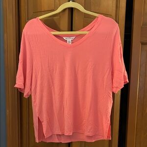 Athleta Pink Short Sleeve V-Neck Tee